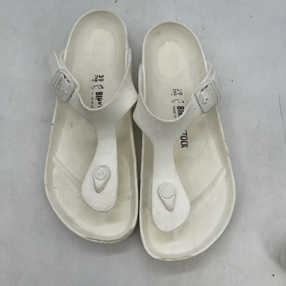 Birkenstock Gizeh EVA Shoes Mens 6 Womens 8 Regular Fit White Casual Slip On